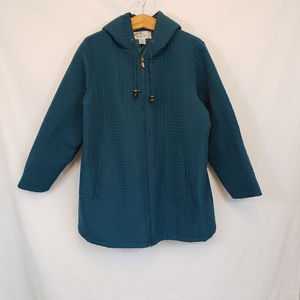 Willow Lane women's quilted coat 1X Teal